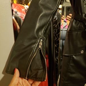 Faux Leather Moto Jacket Dress